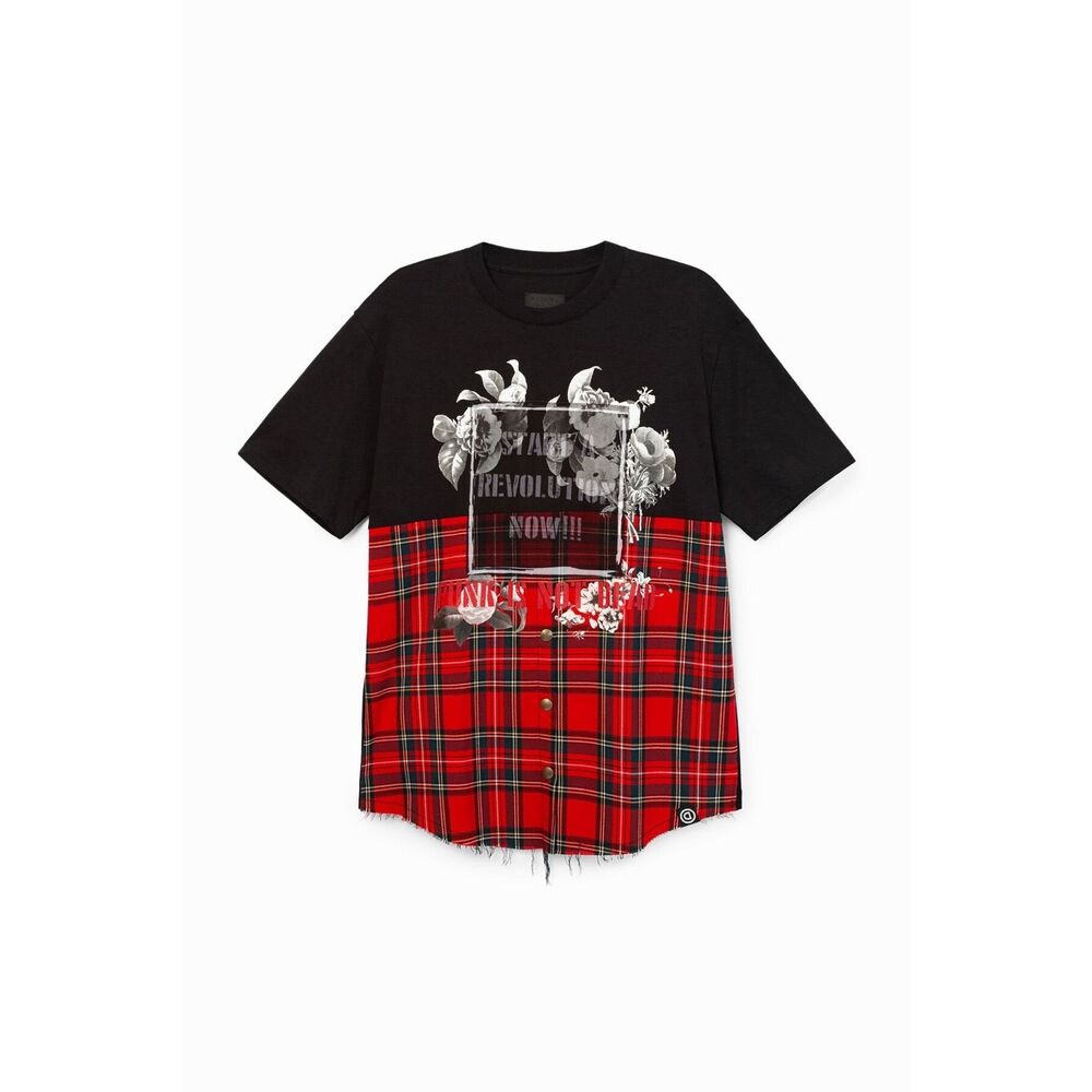 Desigual OVERSIZE TARTAN T-SHIRT Size M